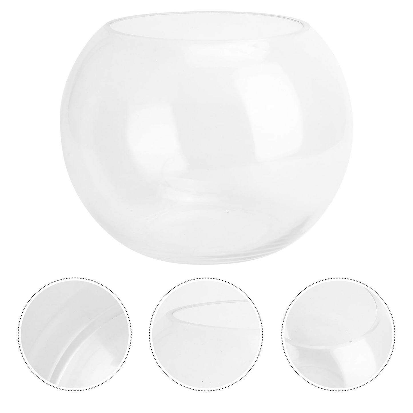 JOINPAYA Glass Hydroponics Vase 20cm Round Bulb Plant Holder Decorative Fish Tank for Desktop Home Office Succulent Terrarium