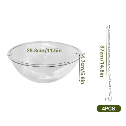 SnowTing 2 Pack Clear Hanging Planter Basket with Hook Chain, 11.8 Inch Air Hydroponics Plants Hanger for Indoor Use, Flower Pots Hanger for Home Garden Porch Entrance Décor