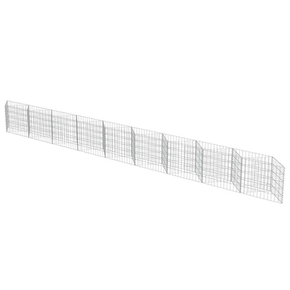 vidaXL Gabion Basket for Garden, Galvanised Steel Gabion Planter, Gabion Raised Bed, High Load Capacity, 248''x11,8x19,7''