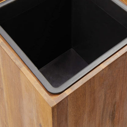 YuuSsea Brown Raised Garden Planter Box: Large, Sturdy Acacia Wood Outdoor Flower and Herb Planters for Balcony - Square
