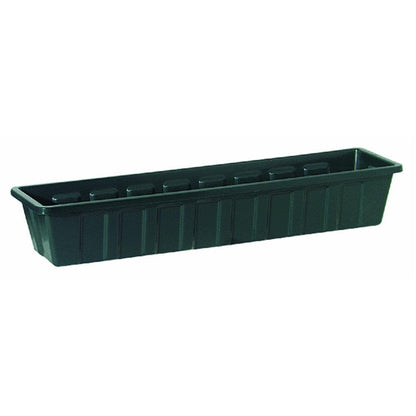 Root & Vessel, Poly-Pro Plastic Flower Box Planter, Hunter Green, 18-Inch