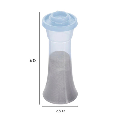 Tupperware Large Hourglass Salt and Pepper Shaker Set Sheer Ice Blue Containers with Ice Blue Seals