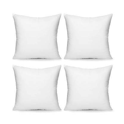 Acanva Throw Pillow Inserts for Bed Couch Sofa, Ultra Soft Polyester Filling for Decorative Cushion Square Sham Form, 18"x18"-4 Pack, White 4 Count