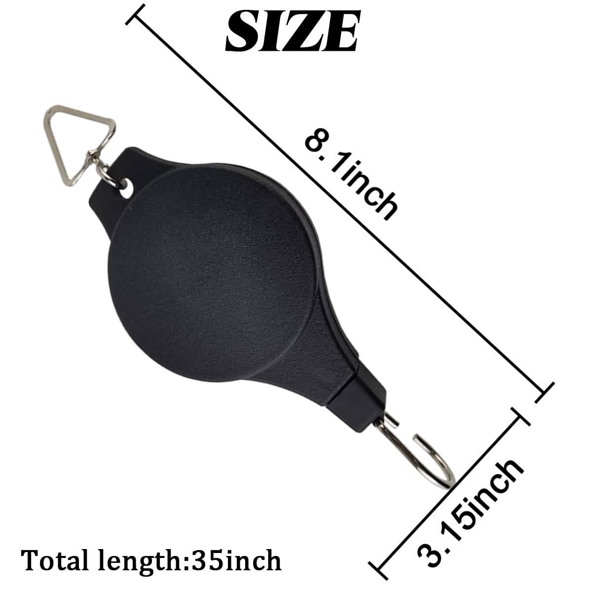 GXXMEI 2PCS Retractable Pulley Plant Hanger with 2PCS Ceiling Hooks Plant Pulley Hanging Flower Basket Hook Hanger for Garden Baskets Pots and Birds Feeder in Different Height