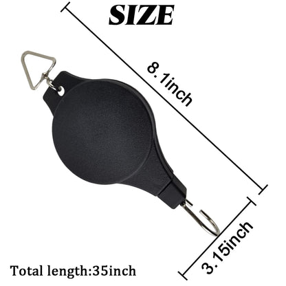 GXXMEI 2PCS Retractable Pulley Plant Hanger with 2PCS Ceiling Hooks Plant Pulley Hanging Flower Basket Hook Hanger for Garden Baskets Pots and Birds Feeder in Different Height