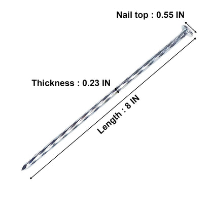 Artificial Turf Stakes Galvanized Spiral Landscape Spikes 8IN Weed Barrier Fabric Stakes for Paver Edging, Gardening Lawn Edging, Carpentry and More (55 PC)