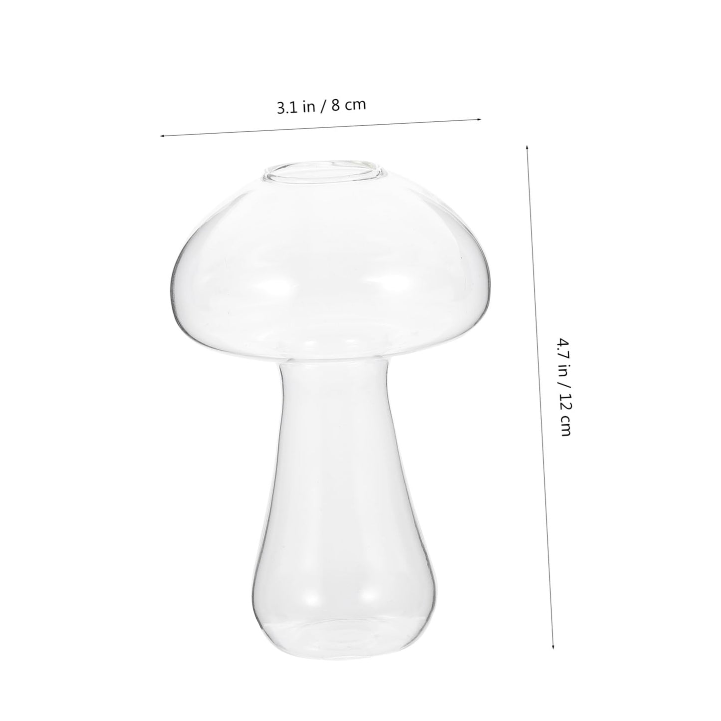 Wakauto Mushroom Shaped Glass Vase Small 12x8cm Decorative Floral Vase for Hydroponic Plants and Flower Arranging Home Décor Terrarium Planter