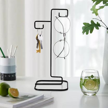 YY YEARCHY Ornament Display Stand Iron Hanging Stand Flower Pot Rack Holder Pothook for Hanging Glass Globe Air Plant Terrarium Witch Ball Home Wedding Christmas Decoration (9.25"x4.13"x4.13", Black)