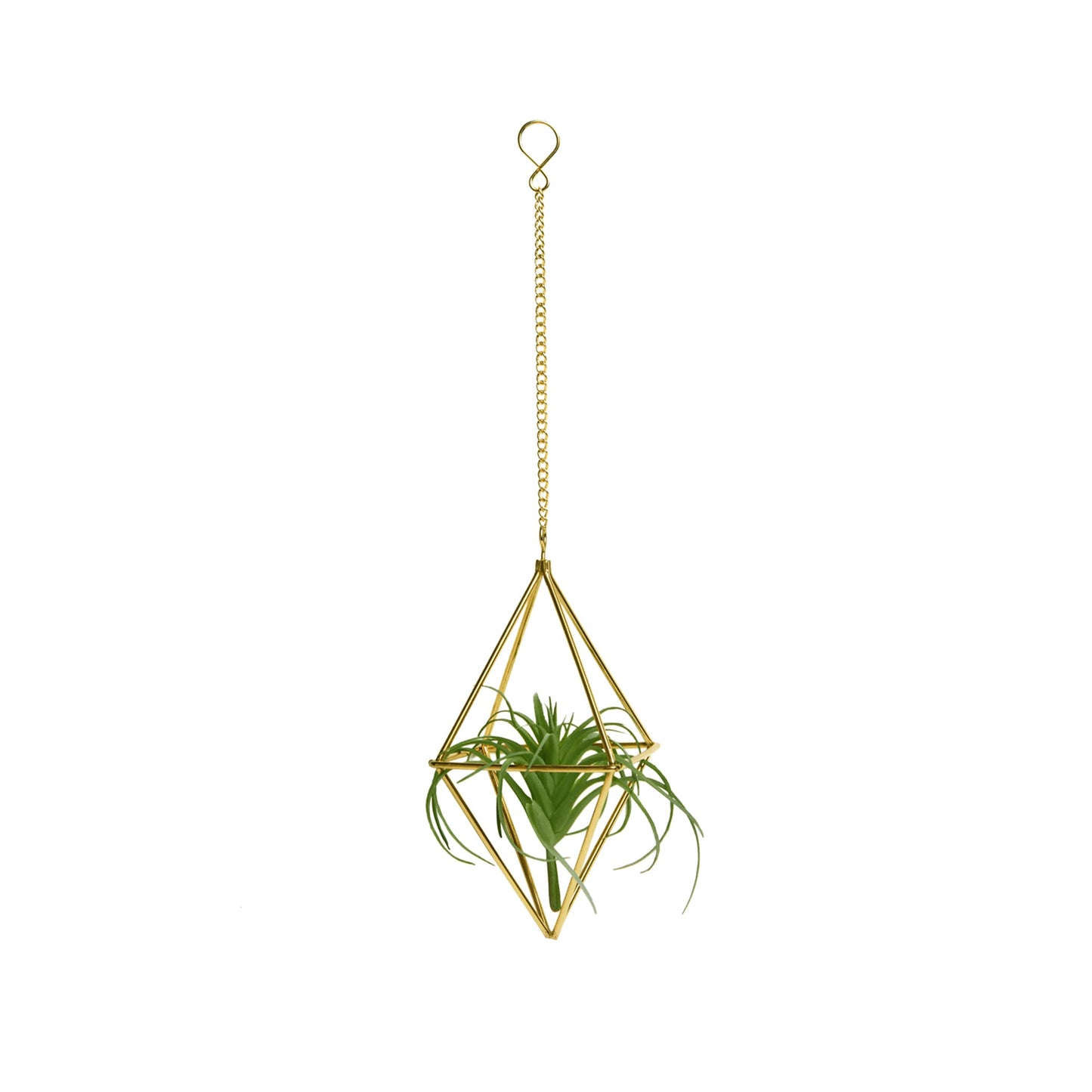 libproqia Air Plants Holders Hanging Airplants Hangers Himmeli Metal Wire 4Pcs Geometric Display Airfens Planter Frame 2 Sizes Tillandsia Holder with Chain and Hooks Decor for Home Office