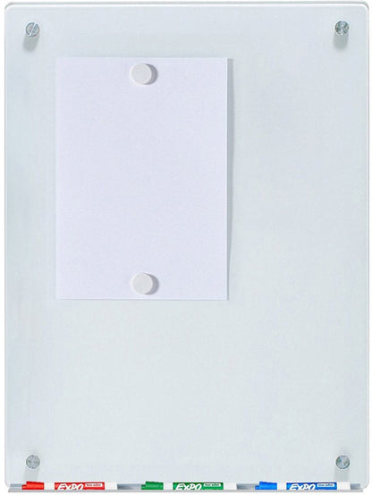 Audio-Visual Direct Magnetic White Glass Dry-Erase Board Set - 2' x 1.5' - Includes Magnets, Hardware & Marker Tray