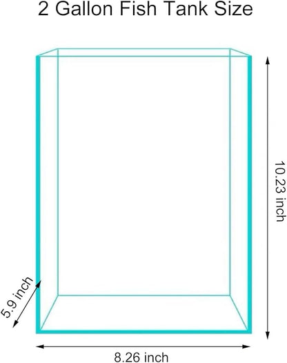 Vimvins 2 Gallon Glass Fish Tank, Easy to Maintain Small Aquarium for Betta/Snails/Shrimp and Aquatic Planting.