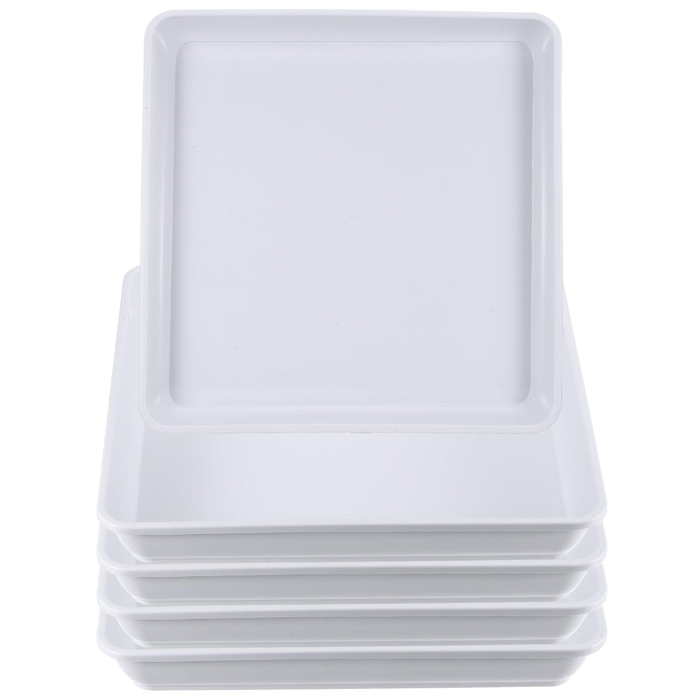 PATIKIL Plant Saucer Tray, 5 Pack 14 Inch Square Plant Saucer Heavy Planter Pot Saucers Large Deep Flower Planter Drip Tray for Indoor Outdoor Plants, White