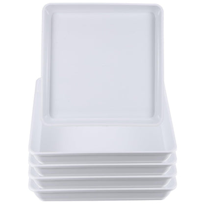 PATIKIL Plant Saucer Tray, 5 Pack 14 Inch Square Plant Saucer Heavy Planter Pot Saucers Large Deep Flower Planter Drip Tray for Indoor Outdoor Plants, White