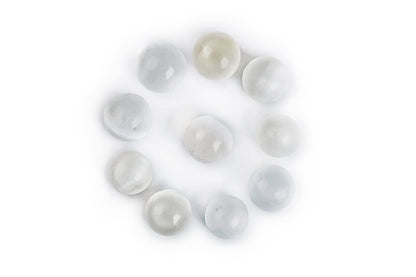 JIC Gem 4cm Selenite Sphere Ball Healing Crystal Energy Home Decor Set of 10 Art Decoration and Metaphysical Healing Mineral Balanc