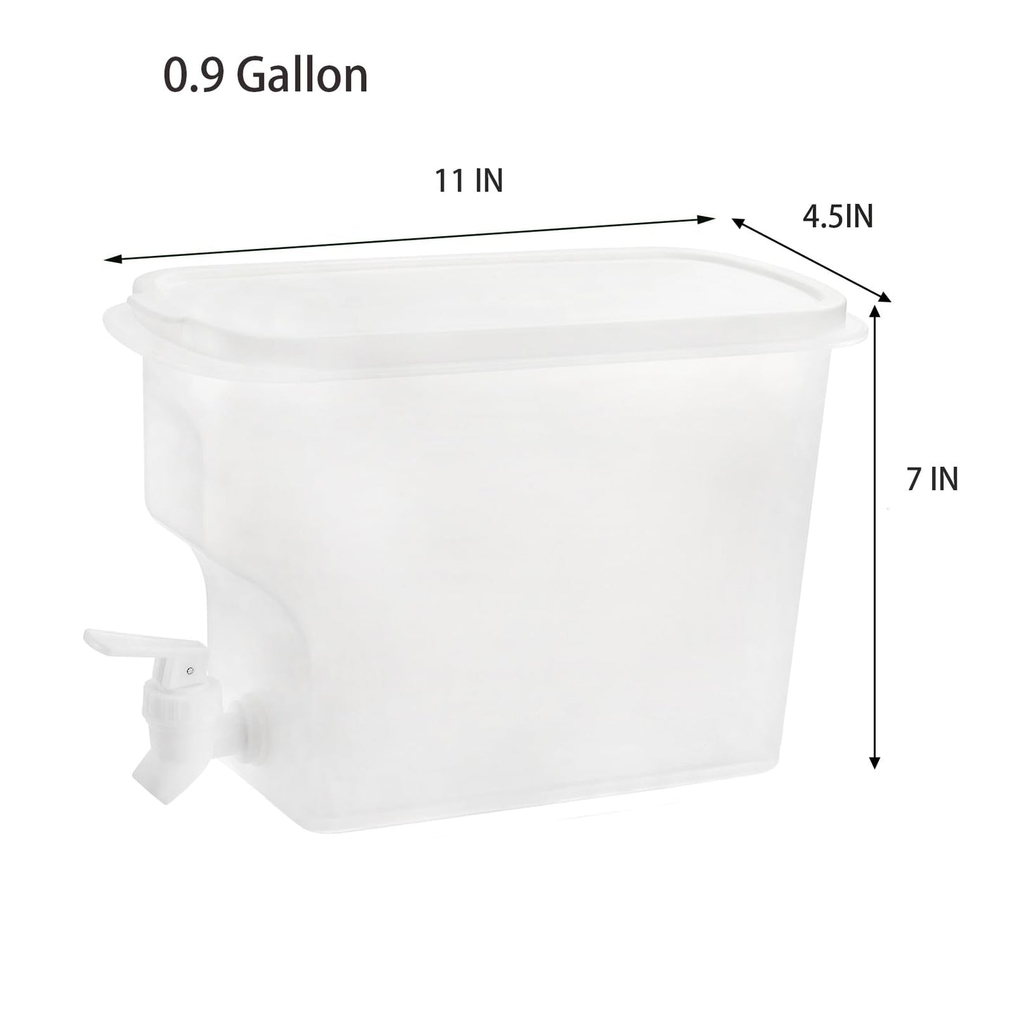 Jucoan 2 Pack 0.9 Gallon Fridge Beverage Drink Dispenser with Leak-proof Spigot, Plastic Cold Drink Juice Beverage Dispenser Jug for Party Drink, Juice, Iced Tea, Lemonade, Cold Brew