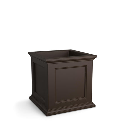 Mayne Fairfield 20-Inch Square Planter – Self-Watering, Weather-Resistant Planter for Flowers – Durable Outdoor Design for Patio, Porch, or Entryway, Espresso