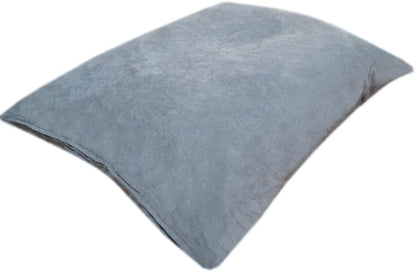 Durable Comfort Micro-Cushion Memory Foam Pet Dog Pillow Bed Waterproof Liner + External Cover for S,M,L Dogs- Complete Set (Gray Microsuede, 48''x29'')