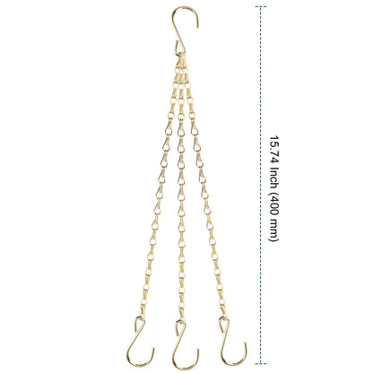 PINGEUI 8 Pack Gold Hanging Baskets Chains, 16 Inch Heavy Duty Metal Hanging Basket Chain Decorative Chains with S Hook, Plant Hanger Indoor Outdoor Replacement Hanging Chains