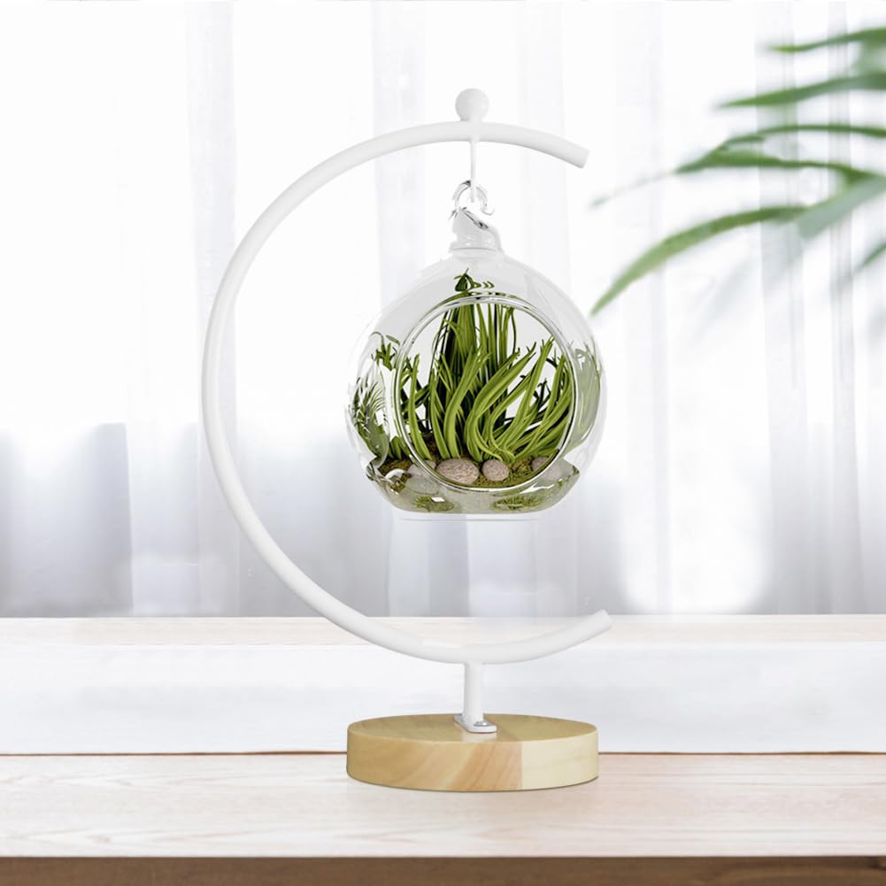 YY YEARCHY Ornament Display Stand Large Metal Air Plant Flower Pot Holder Iron Pothook for Hanging Glass Terrarium Globe Ball