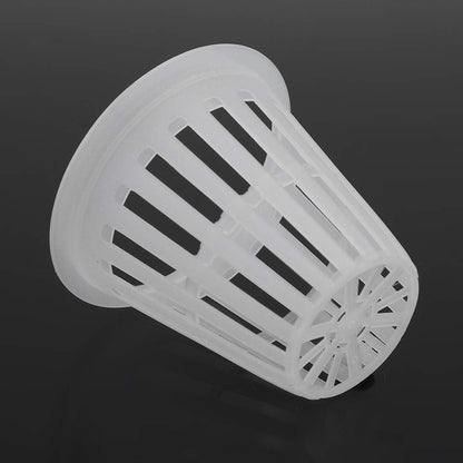 EBTOOLS 10pcs/Set 2 Inch Hydroponic Basket Cup, Durable Safe Plastic Hydroponic Slotted Mesh Cups Round Garden Net Pots for Garden Hydroponics Containers Balcony Planting (White)