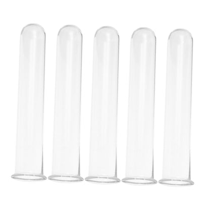 WESIEVYA 5pcs Glass Hydroponic Test Tube Vases 2.5x3x15cm Glass Propagation Tubes for Small Terrarium Plants Office Home Flower Display