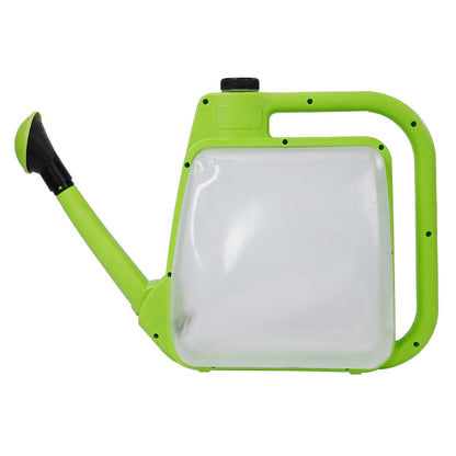 6L Foldable Watering Can with Rotating Nozzle & Long Spout for Plants, Indoor Outdoor Gardening, Clear Plastic-Green