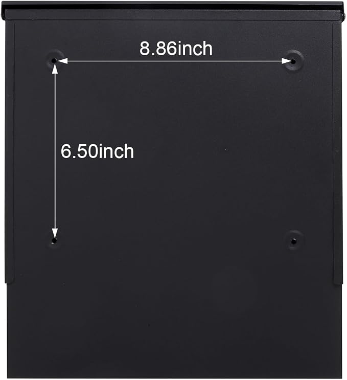 Jssmst Locking Mailbox Wall Mount- Waterproof mailboxes with Secure Key Lock and Newspaper Compartment, Key Lock Drop Box Extra Large Capacity, 12.9 x 4.1 x 14.2 Inch, Black, SM-HPB933 New
