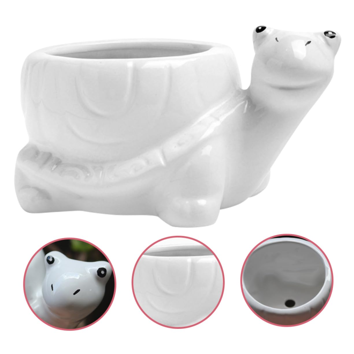 Ciieeo Ceramic Turtle Succulent Planter Pot Cute Cartoon Flower Container for Plants for Home Office Desk Decor Vibrant Garden Decoration