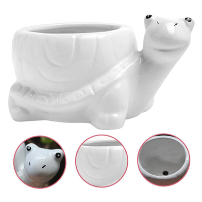 Ciieeo Ceramic Turtle Succulent Planter Pot Cute Cartoon Flower Container for Plants for Home Office Desk Decor Vibrant Garden Decoration