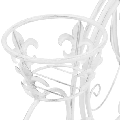 GOLINPEILO Plant Stand Bicycle Shape Vintage Style Metal, Tricycle Plant Stand Flower Pot Cart Holder for Home, Garden, Patio,Mother’s Day - Parisian Style (Antique White)