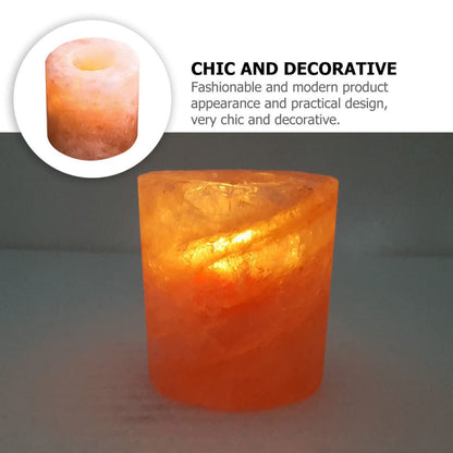 Sosoport Himalayan Crystal Salt Candle Holder Decorative Candlestick for Home Decor Meditation and Yoga for Living Room Bedroom and Outdoor Spaces