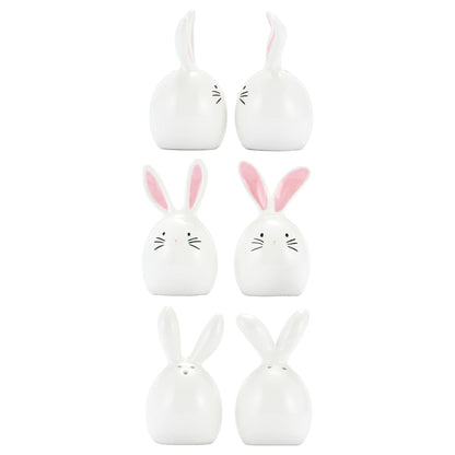 Bico Dreamy Rabbit Ceramic Hand Painted Salt & Pepper Shaker Set, Easter Decoration Table Top, Dishwasher Safe