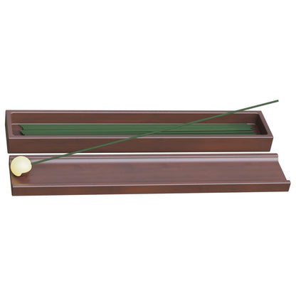 Ikibumi Brown Wooden Incense Stick Holder with Storage Box