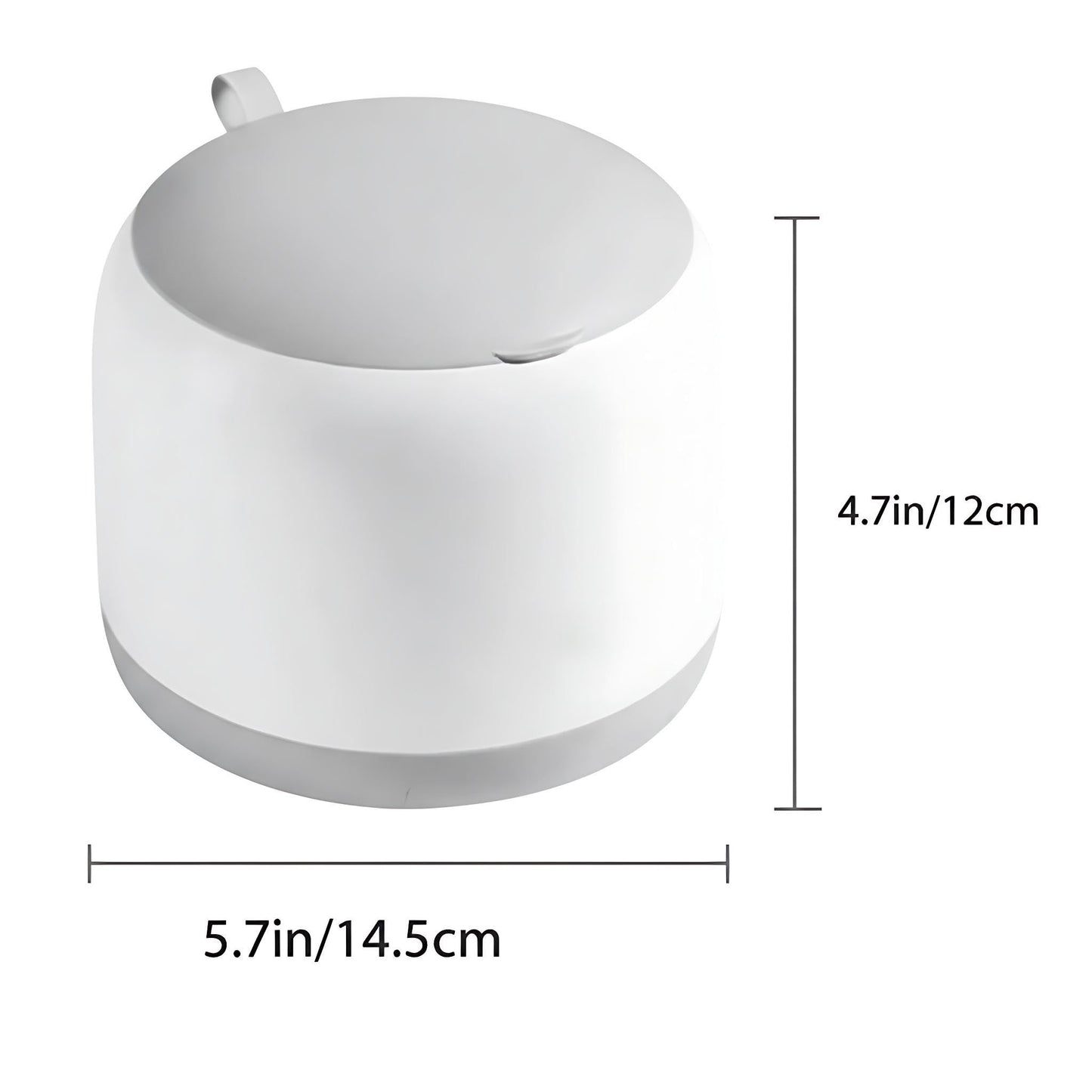 AIWE7D Small Desk mini Trash can Desktop Tiny Garbage can Office Waste Basket with lid with Bracket Home Office Bedroom Living Room Kitchen Garbage Sundries, Includes 90 Trash Bags(Beige-White)