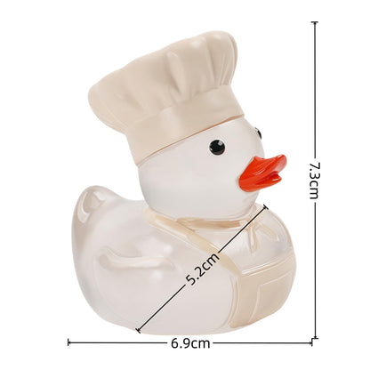 OYL Resin Chef Duck Figurine Everyday Hero Small Collectible Statue Novelty Craft Decorative Ornament for Desktop Shelf Home Office Decor Gift
