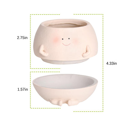 Pricetail Smiley Face Self Watering Planter Pots for Indoor Outdoor Plant with Drainage Hole, Cheerful Kids Face Planters Pots Lovely Gift for Mother's Day, Christmas