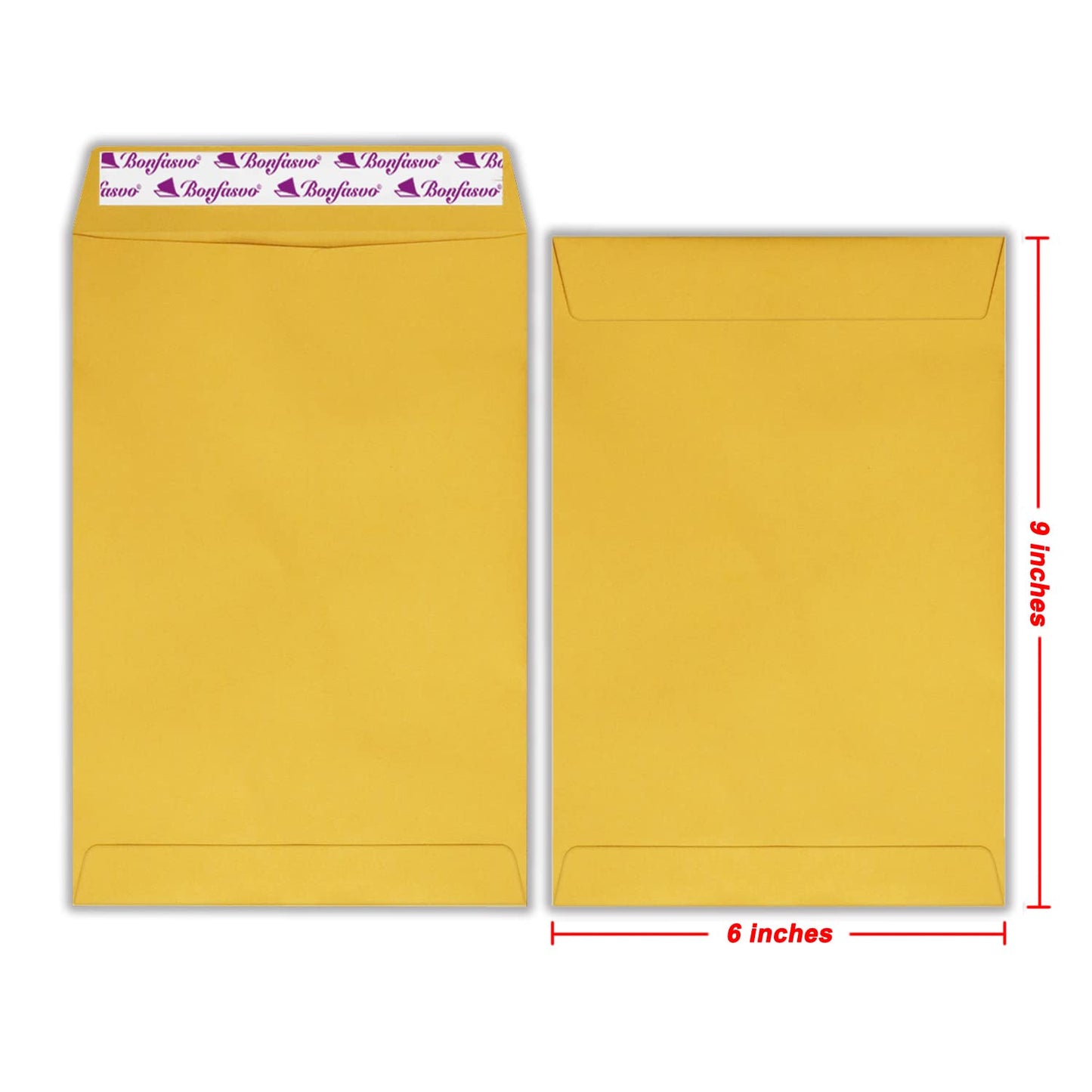 Bonfasvo 300 Pack 6x9 Brown Catalog Envelopes Peel & Seal Security Mailing Envelopes 120GSM Kraft Paper self Seal Envelopes for Invitations Papers Photos Documents Pictures Papers Files