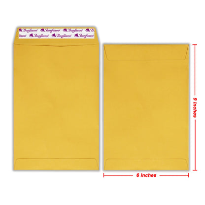 Bonfasvo 300 Pack 6x9 Brown Catalog Envelopes Peel & Seal Security Mailing Envelopes 120GSM Kraft Paper self Seal Envelopes for Invitations Papers Photos Documents Pictures Papers Files