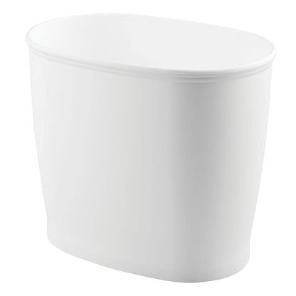 iDesign Slim Plastic Bathroom Trash Can, Small Garbage Bin for Bedroom, Office, Desk, Dorm, White