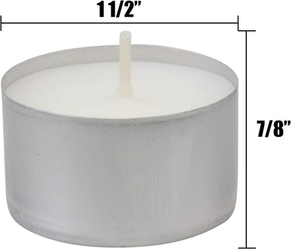 Stonebriar 100 Pack Unscented 8 Hour Extended Burn Time Tea Light Candles, White, 100 Count