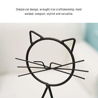 Lifeuping 2PCS Desktop Heart Glass Planter Vase Holder, Cat Plant Metal Stand Cat Gifts for Hydroponics Plants Terrarium Home Garden Decor Outdoor Planter Ideas Cat Lovers