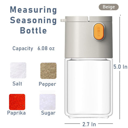 2Pcs Measure Seasoning Bottles, Salt Pepper Shaker Set, Kitchen Must have, Glass Metering Spice Salt Paprika Pepper Cumin Powder Sugar Dispenser Spice Jar, BPA Free