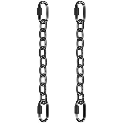 BeneLabel 2Pcs 28 inch Black Heavy Duty Hanging Chains with 4 Carabiners 1000 LB Capacity Hanging Hammock Chair Hardware Extension Chain for Swing, Hanging Chair, Punching Bags, Indoor and Outdoor
