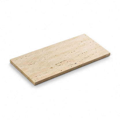Natural Marble Board，Bathroom Trays Perfume Tray Jewelry Candle Plate (Travertine, 9.8 * 4.7 in)