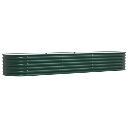 Fregramei Powder-Coated Garden Raised Bed, Metal Planter Box for Vegetables, Flowers, Herbs, Green Galvanized Steel 126 x 31.5 x 17.3 in,-609
