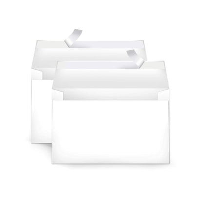 Amazon Basics A9 Blank Invitation Mailing Envelopes, Peel & Seal, No Licking, 5-3/4 x 8-3/4 Inches, White, Pack of 100