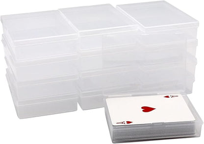 SOSOHOME 12 Pack Playing Card Deck Boxes, Empty Plastic Storage Box Fits Baseball Trading Cards, Gaming Cards, Snaps Closed