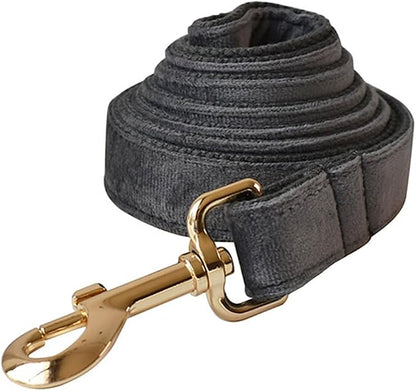 Velvet Dog Collar and Leash Set with Quick Release Metal Buckle | Bright & Stylish Leash and Collar Set, Soft Heavy Duty Pet Collars Adjustable for Samll Medium Large Dogs or Cats