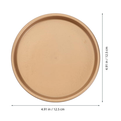 2PCS Ceramic Plant Saucer 5 Inch Round Succulent Pot Trays Elegant Golden Planter Drip Trays Flower Pot Saucers for Indoor Plant Office Home Decor