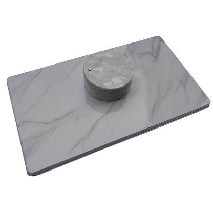 Ritadeshop Salt and Pepper Bowl/Dual Compartment Cellar with Swivel Top for Salt, Spice and Herbs Storage (Gray White)